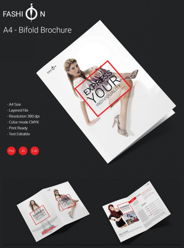 Grand Fashion A4 Bi Fold Brochure Template