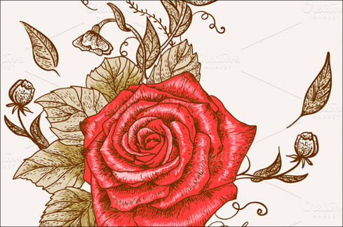 floral seamless background with rose eps download