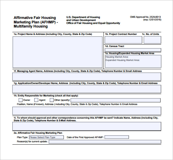 affirmative fair housing marketing plan example pdf free download