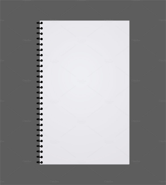 blank realistic spiral notepad