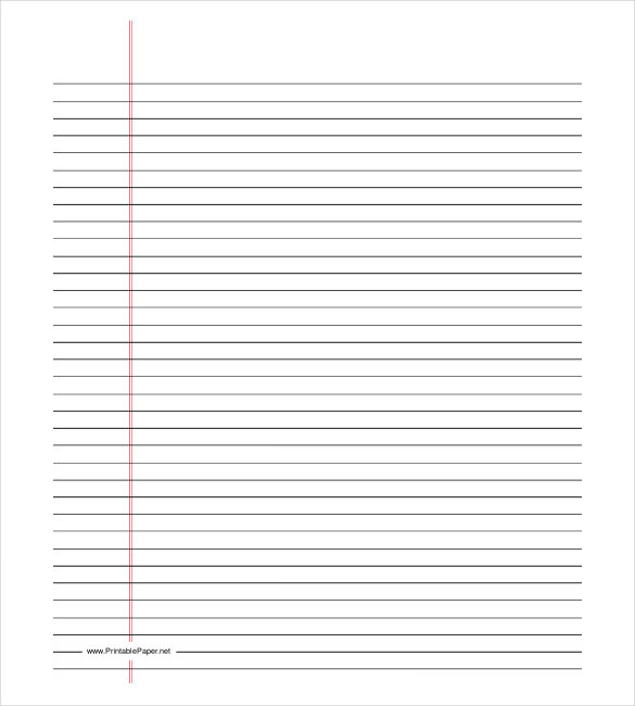 college ruled lined paper template