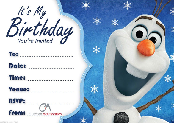 frozen birthday invitations for children