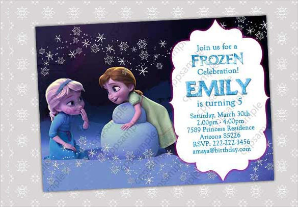 template card announcement baby new Invitation Templates 23 Birthday Frozen  AI,  Vector PSD,