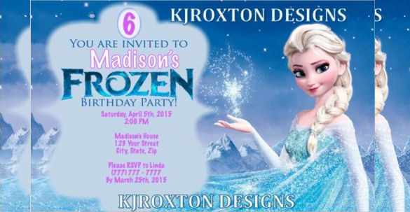 Multi Color Disney Personalized Frozen Birthday Invitation