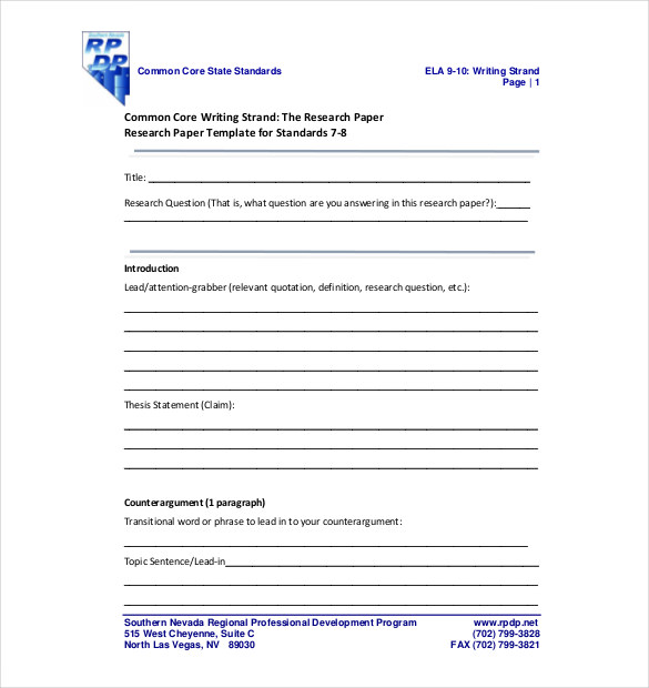 Sample research paper free download