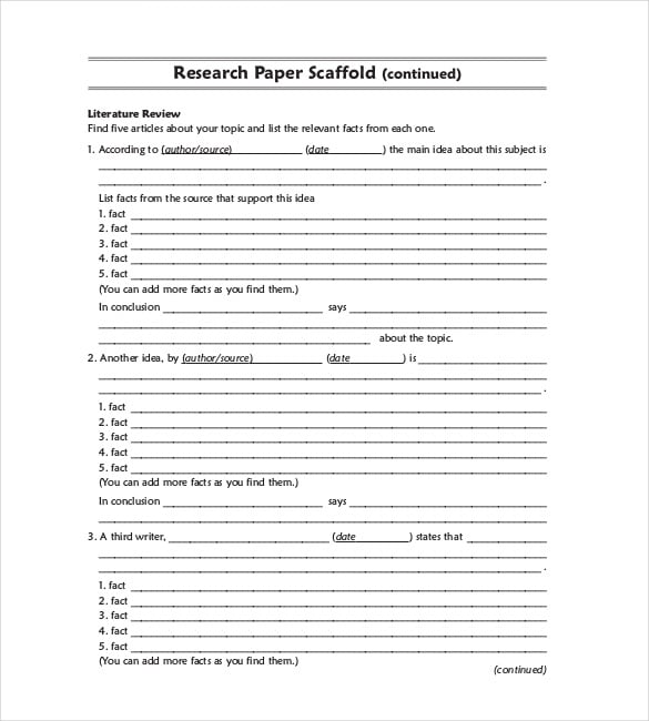 For format outline paper research