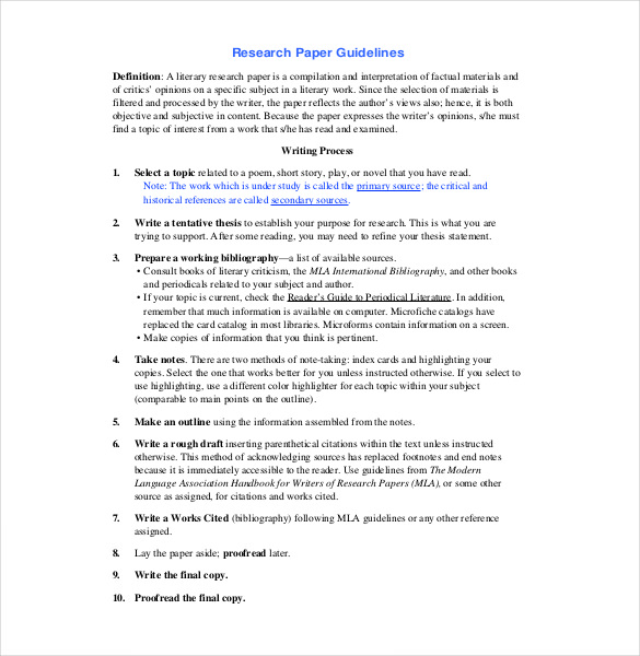 research paper format template