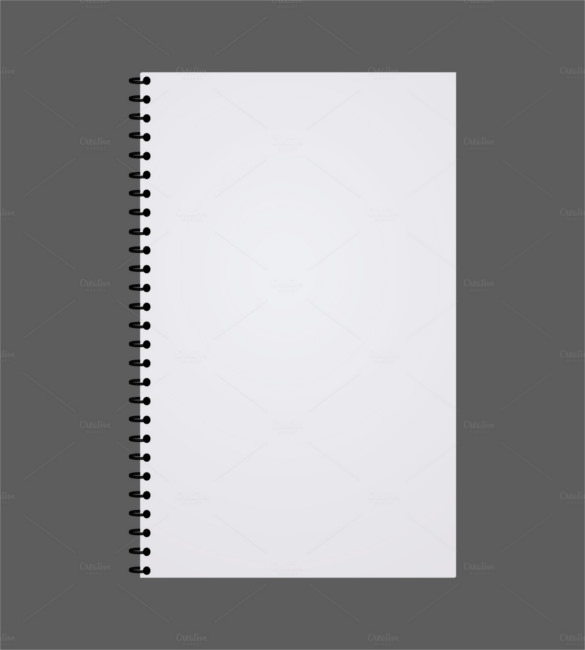 blank realistic spiral notepad eps