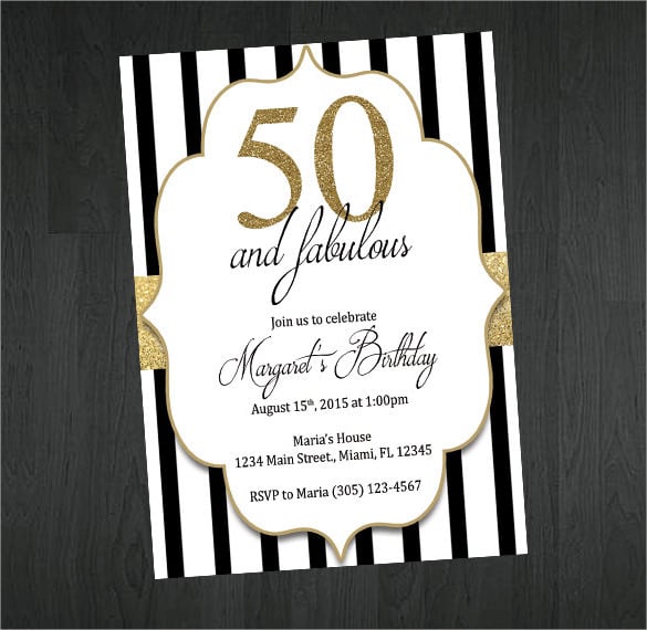 50+ 50th Birthday Invitation Templates in PSD | PDF | Illustrator ...