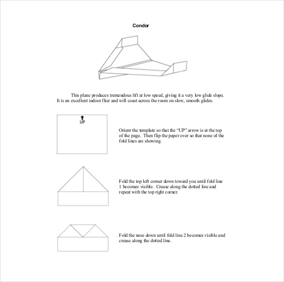 free condor paper airplane design for distance