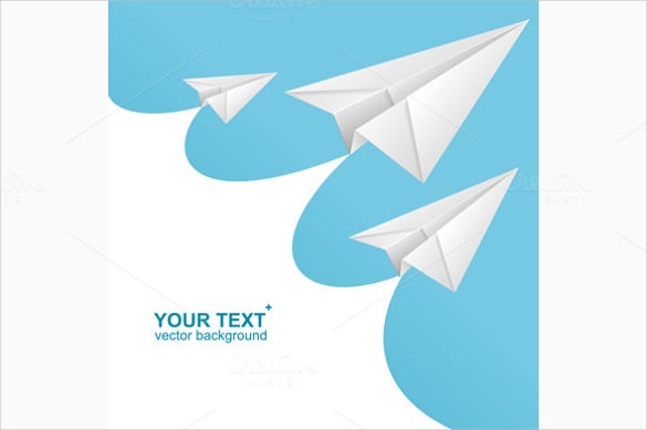 vector white paper airplane card –