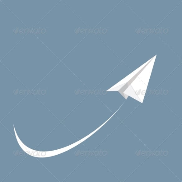 vector illustration of white paper airplane –