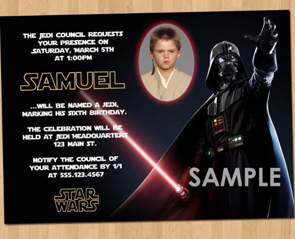 dark star wars party invitation birthday