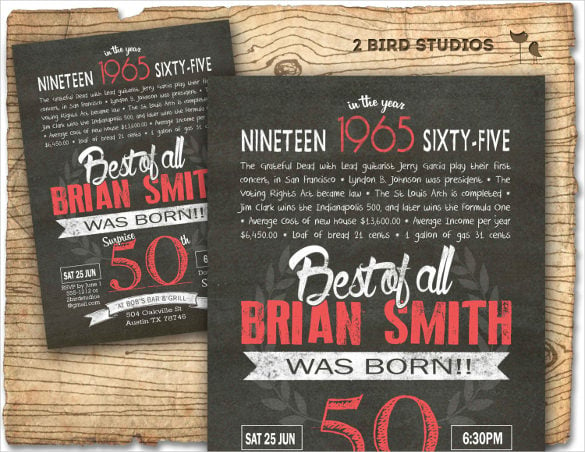 surprise printable 50th birthday party invitation
