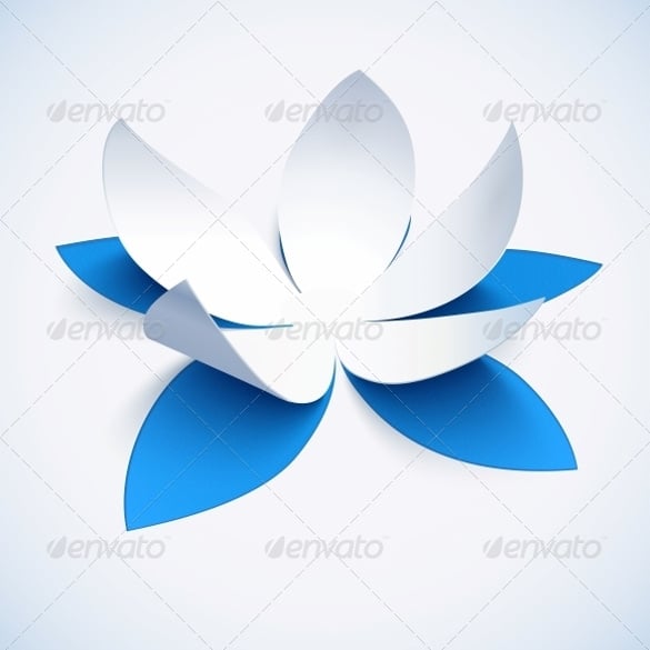 blue cutout paper flower template –