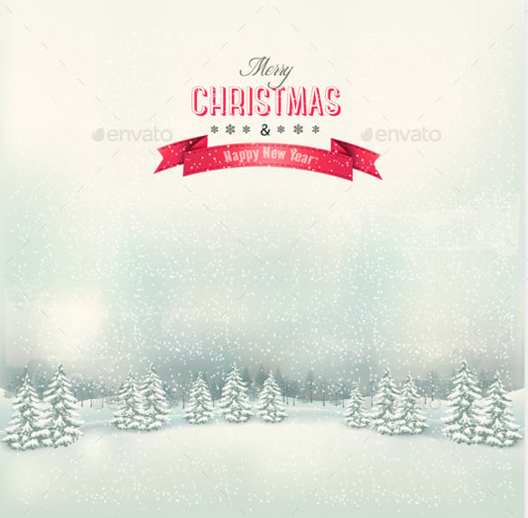 retro christmas winter landscape background eps format