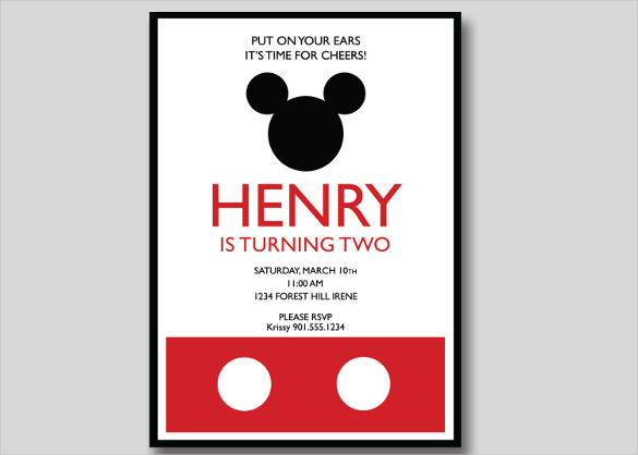 32+ Mickey Mouse Birthday Invitation Templates – Free Sample, Example ...