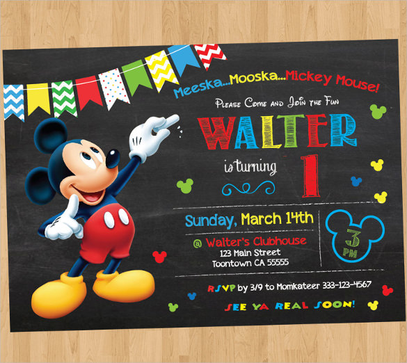 Mickey Mouse Birthday Invitations Free Download 4