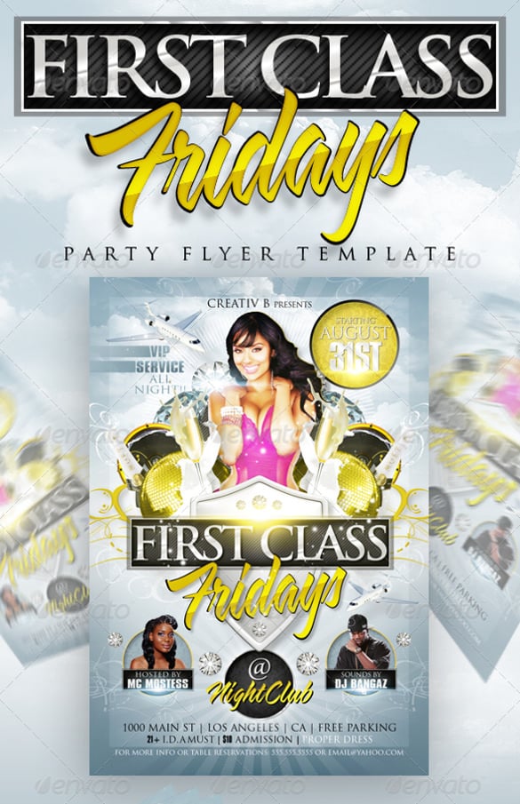 first class fridays party flyer template