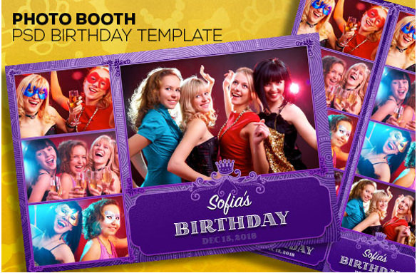 photo booth invtation templates two size card