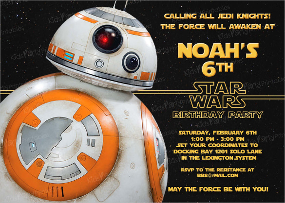 25+ Star Wars Birthday Invitation Template - Word, PSD, Publisher ...