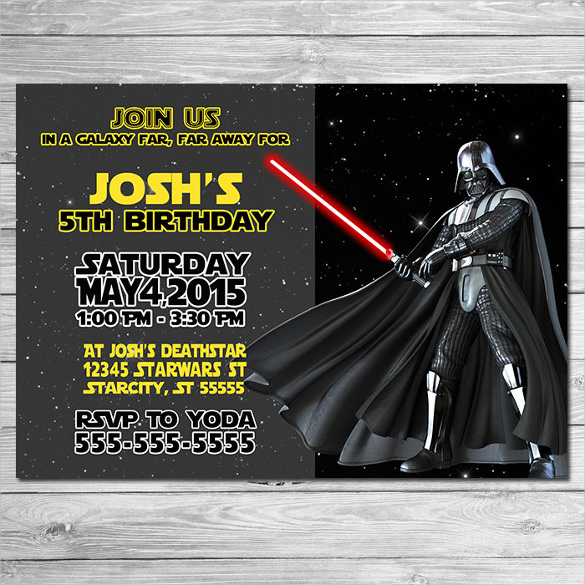 20 Star Wars Birthday Invitation Templates Free Sample Example 