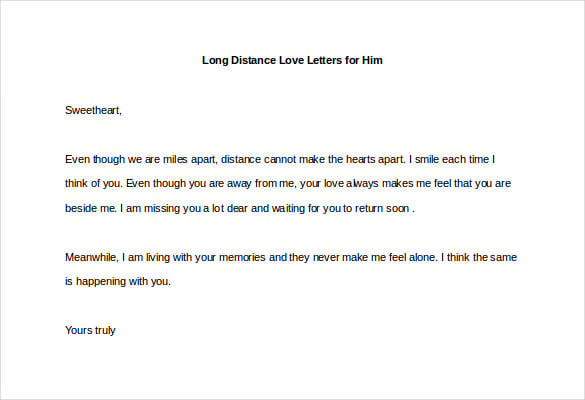 long distance love letters for him