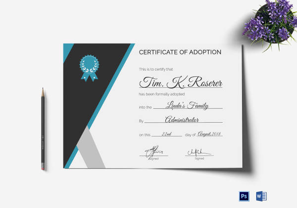 adoption birth certificate template in psd