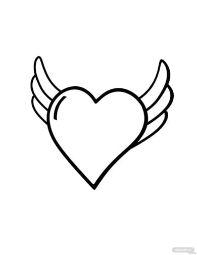 anime heart drawing template