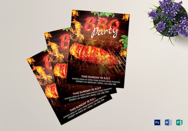 bbq party flyer template