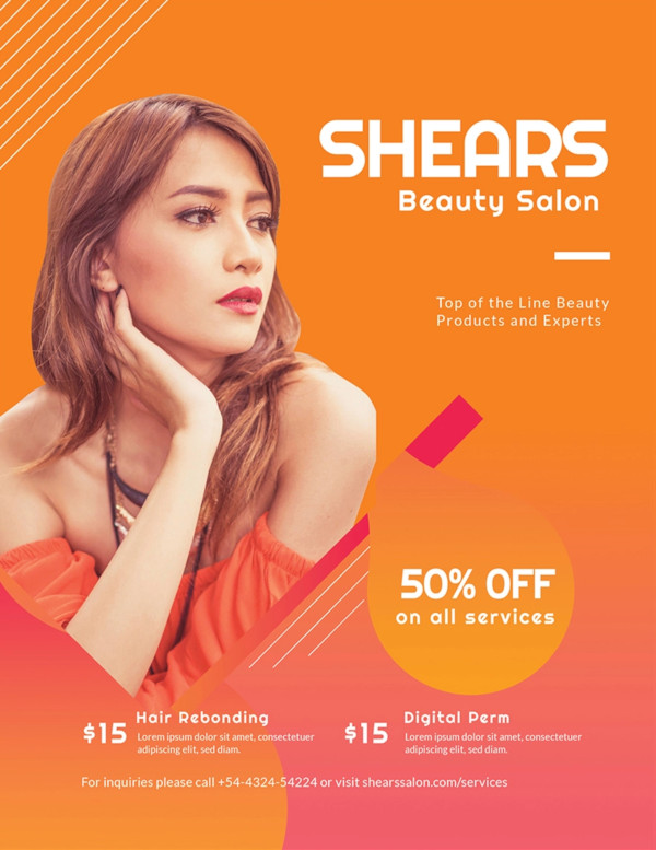 beauty care flyer template