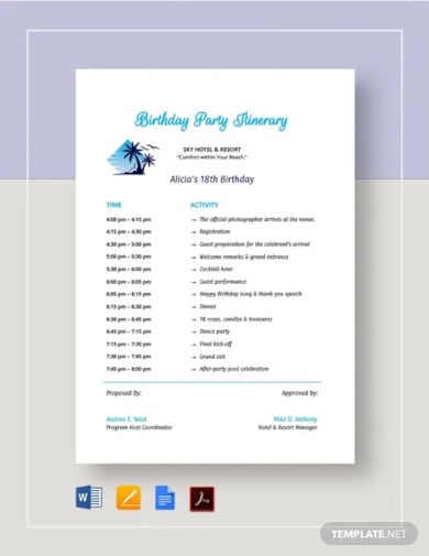 13-birthday-itinerary-templates-free-sample-example-format-download