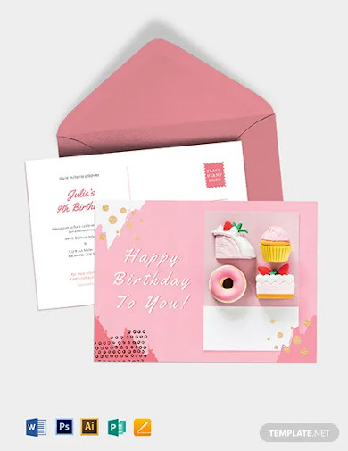 birthday party postcard template