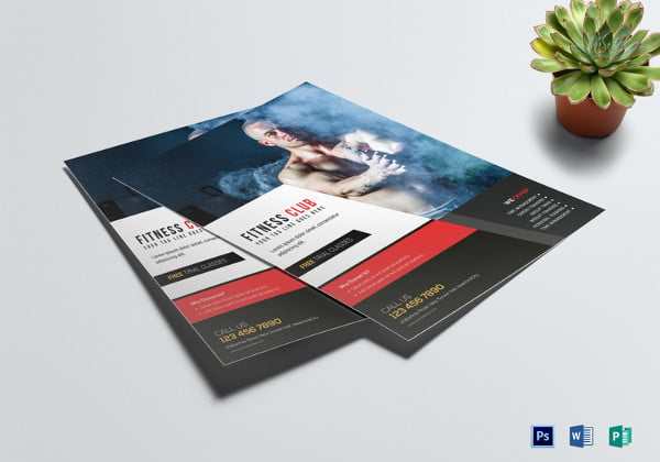 body fitness club flyer template