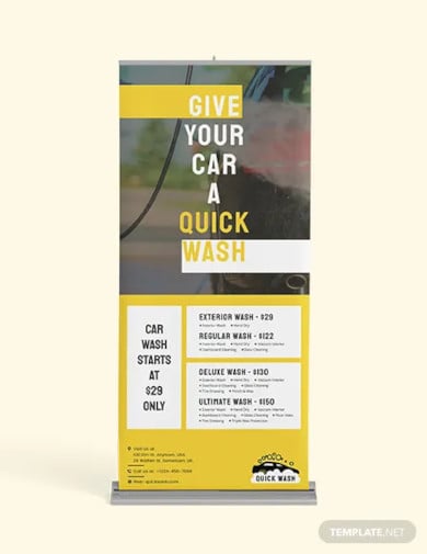 car wash roll up banner template