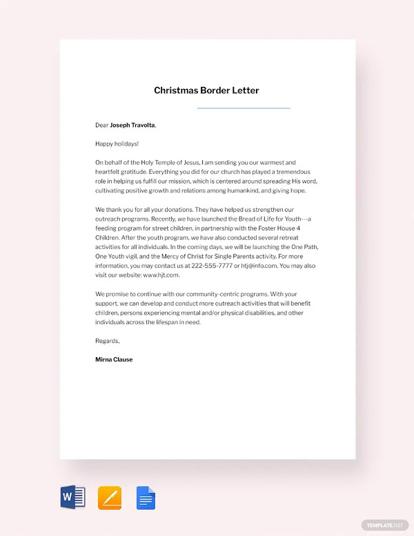 christmas border letter template
