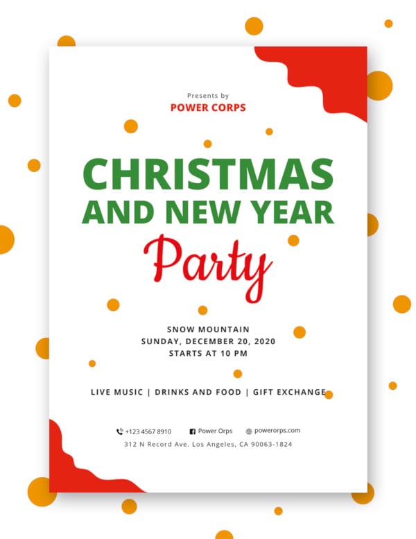 christmas new year party flyer template