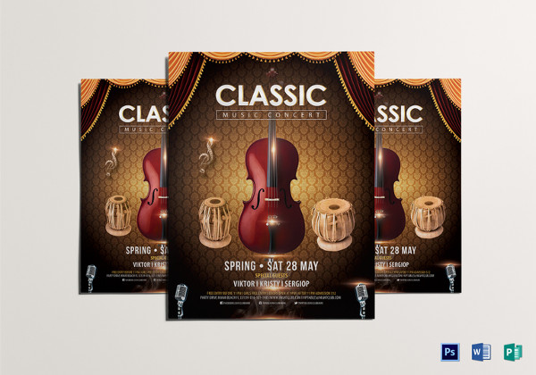 modello flyer per concerto di musica classica