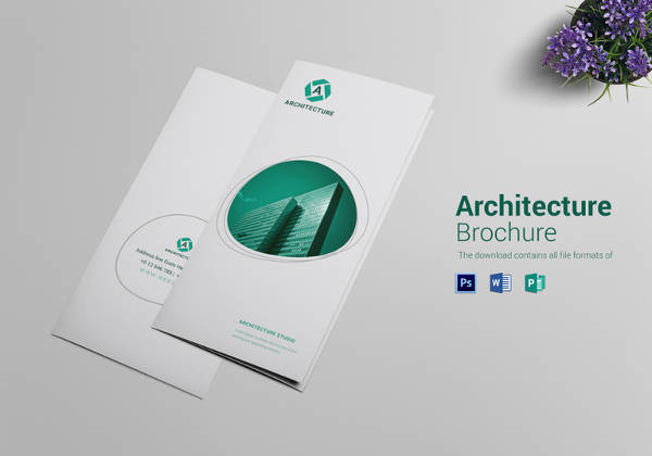 commercial architecture tri fold brochure template