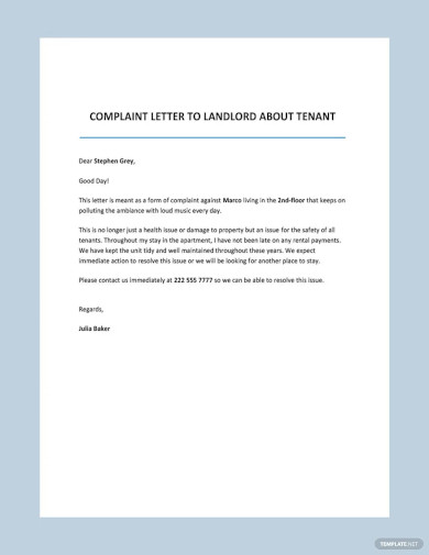 15+ Tenant Complaint Letter Templates - PDF, DOC