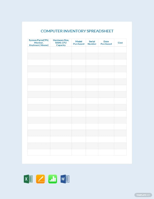 Computer Inventory Template 19+ Free Word, Excel, PDF Documents Download