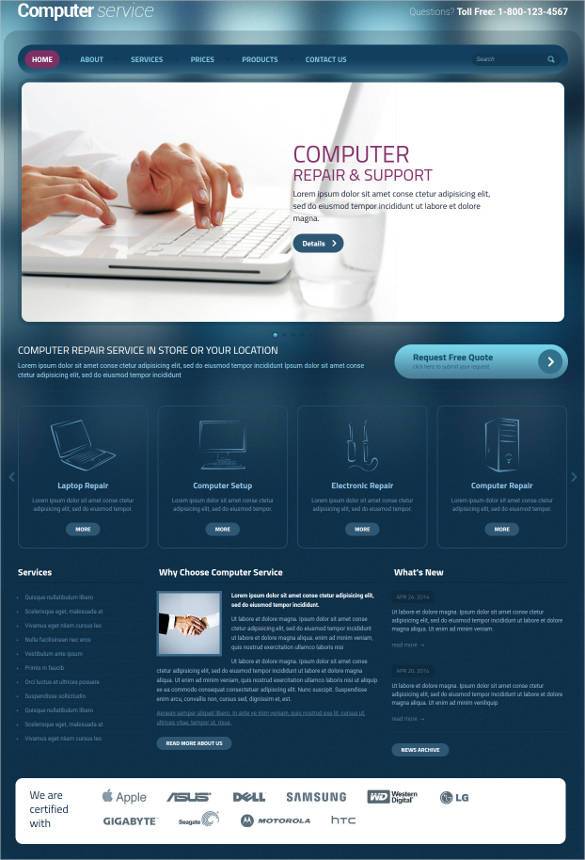 28+ Computer Repair Website Themes & Templates