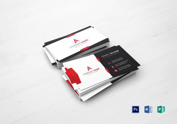 corporate business card template in ms word