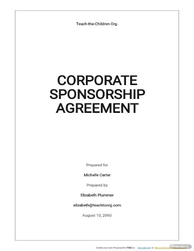 corporate sponsorship agreement template