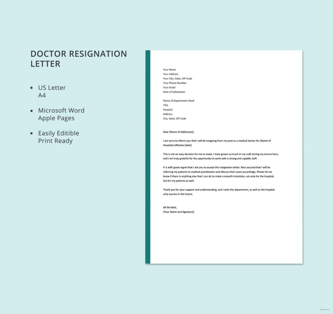 doctor resignation letter