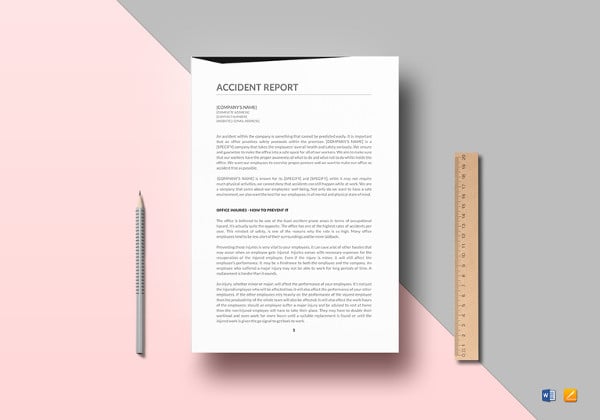 editable accident report template