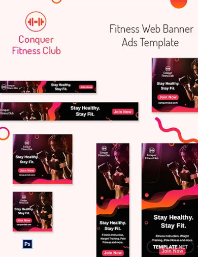 fitness web banner ads template