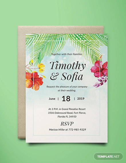 free beach wedding invitation template1