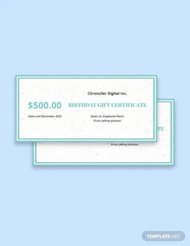 free birthday gift certificate template