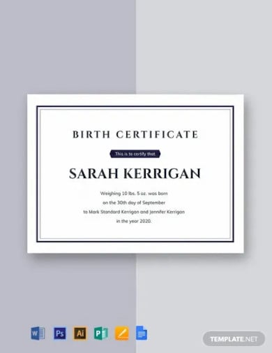 free blank birth certificate sample template